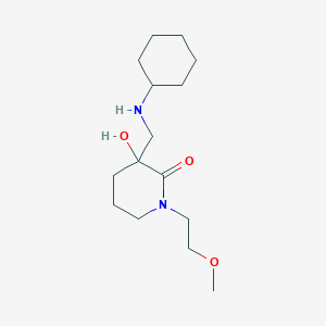 molecular formula C15H28N2O3 B5957093 3-[(cyclohexylamino)methyl]-3-hydroxy-1-(2-methoxyethyl)-2-piperidinone 