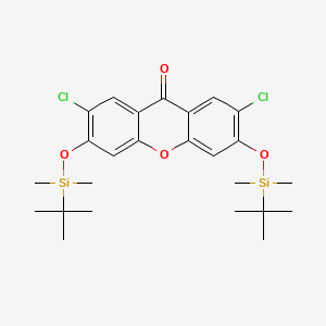 molecular formula C25H34Cl2O4Si2 B595711 3,6-Bis{[tert-butyl(dimethyl)silyl]oxy}-2,7-dichloro-9H-xanthen-9-one CAS No. 121714-20-3