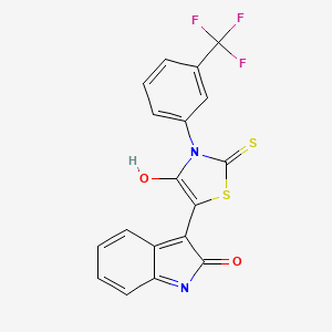 (Z)-5-(2-oxoindolin-3-ylidene)-2-thioxo-3-(3-(trifluoromethyl)phenyl)thiazolidin-4-one