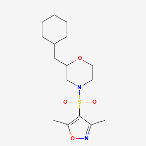 molecular formula C16H26N2O4S B5957132 2-(Cyclohexylmethyl)-4-[(3,5-dimethyl-1,2-oxazol-4-yl)sulfonyl]morpholine 