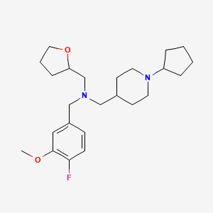 molecular formula C24H37FN2O2 B5957146 1-(1-cyclopentyl-4-piperidinyl)-N-(4-fluoro-3-methoxybenzyl)-N-(tetrahydro-2-furanylmethyl)methanamine 