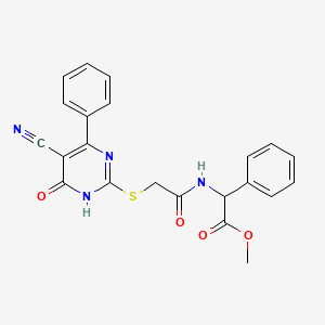 molecular formula C22H18N4O4S B5957162 Methyl ({[(5-cyano-6-oxo-4-phenyl-1,6-dihydropyrimidin-2-yl)sulfanyl]acetyl}amino)(phenyl)acetate 