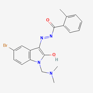 N-[5-bromo-1-[(dimethylamino)methyl]-2-hydroxyindol-3-yl]imino-2-methylbenzamide