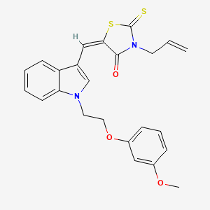 molecular formula C24H22N2O3S2 B5957213 3-allyl-5-({1-[2-(3-methoxyphenoxy)ethyl]-1H-indol-3-yl}methylene)-2-thioxo-1,3-thiazolidin-4-one 