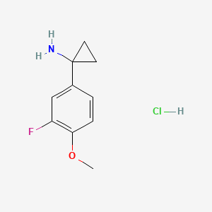molecular formula C10H13ClFNO B595723 1-(3-Fluoro-4-methoxyphenyl)cyclopropan-1-amine CAS No. 1260852-84-3