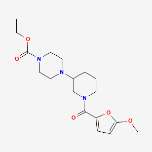 molecular formula C18H27N3O5 B5957231 ethyl 4-[1-(5-methoxy-2-furoyl)-3-piperidinyl]-1-piperazinecarboxylate 