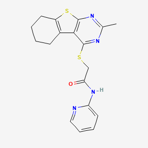 2-[(2-methyl-5,6,7,8-tetrahydro[1]benzothieno[2,3-d]pyrimidin-4-yl)sulfanyl]-N-(pyridin-2-yl)acetamide