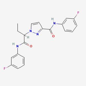 1-{1-[(3-FLUOROANILINO)CARBONYL]PROPYL}-N~3~-(3-FLUOROPHENYL)-1H-PYRAZOLE-3-CARBOXAMIDE