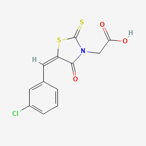 2-[(5E)-5-[(3-chlorophenyl)methylidene]-4-oxo-2-sulfanylidene-1,3-thiazolidin-3-yl]acetic acid