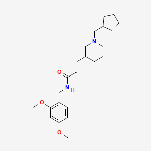 molecular formula C23H36N2O3 B5957281 3-[1-(cyclopentylmethyl)-3-piperidinyl]-N-(2,4-dimethoxybenzyl)propanamide 