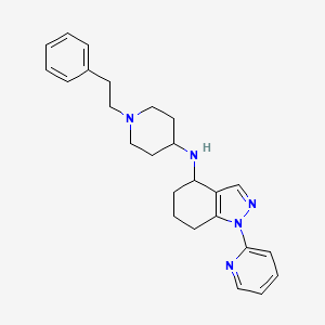 molecular formula C25H31N5 B5957320 N-[1-(2-phenylethyl)-4-piperidinyl]-1-(2-pyridinyl)-4,5,6,7-tetrahydro-1H-indazol-4-amine 