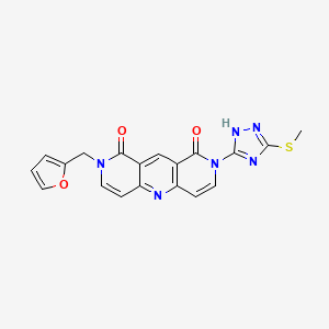 2-[(FURAN-2-YL)METHYL]-8-[3-(METHYLSULFANYL)-1H-1,2,4-TRIAZOL-5-YL]-1H,2H,8H,9H-PYRIDO[4,3-B]1,6-NAPHTHYRIDINE-1,9-DIONE