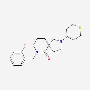 molecular formula C20H27FN2OS B5957331 7-(2-fluorobenzyl)-2-(tetrahydro-2H-thiopyran-4-yl)-2,7-diazaspiro[4.5]decan-6-one 