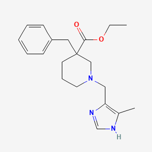 molecular formula C20H27N3O2 B5957361 ethyl 3-benzyl-1-[(4-methyl-1H-imidazol-5-yl)methyl]-3-piperidinecarboxylate 