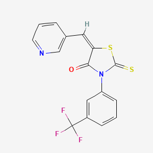 molecular formula C16H9F3N2OS2 B5957364 5-(3-pyridinylmethylene)-2-thioxo-3-[3-(trifluoromethyl)phenyl]-1,3-thiazolidin-4-one 