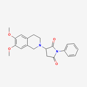 molecular formula C21H22N2O4 B5957374 3-(6,7-dimethoxy-3,4-dihydro-2(1H)-isoquinolinyl)-1-phenyl-2,5-pyrrolidinedione 