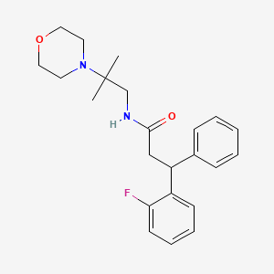 molecular formula C23H29FN2O2 B5957382 3-(2-fluorophenyl)-N-[2-methyl-2-(4-morpholinyl)propyl]-3-phenylpropanamide 