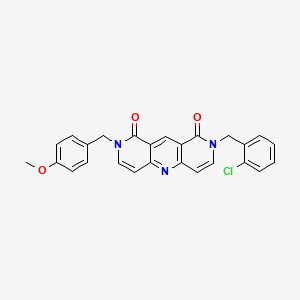 2-[(2-CHLOROPHENYL)METHYL]-8-[(4-METHOXYPHENYL)METHYL]-1H,2H,8H,9H-PYRIDO[4,3-B]1,6-NAPHTHYRIDINE-1,9-DIONE