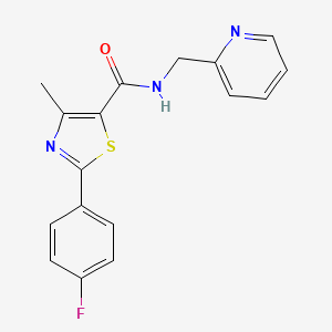 2-(4-fluorophenyl)-4-methyl-N-(pyridin-2-ylmethyl)-1,3-thiazole-5-carboxamide