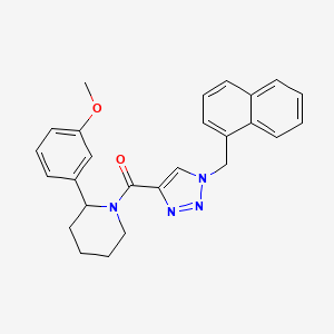 molecular formula C26H26N4O2 B5957455 2-(3-methoxyphenyl)-1-{[1-(1-naphthylmethyl)-1H-1,2,3-triazol-4-yl]carbonyl}piperidine 