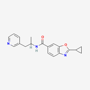 molecular formula C19H19N3O2 B5957464 2-cyclopropyl-N-[1-methyl-2-(3-pyridinyl)ethyl]-1,3-benzoxazole-6-carboxamide 