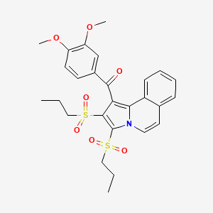 molecular formula C27H29NO7S2 B5957492 [2,3-bis(propylsulfonyl)pyrrolo[2,1-a]isoquinolin-1-yl](3,4-dimethoxyphenyl)methanone 