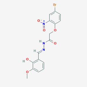 2-(4-bromo-2-nitrophenoxy)-N-[(E)-(2-hydroxy-3-methoxyphenyl)methylideneamino]acetamide