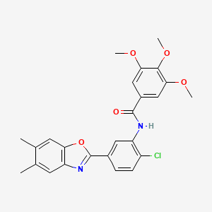 molecular formula C25H23ClN2O5 B5957571 N-[2-chloro-5-(5,6-dimethyl-1,3-benzoxazol-2-yl)phenyl]-3,4,5-trimethoxybenzamide 