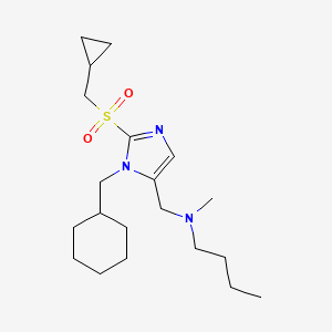 N-({1-(cyclohexylmethyl)-2-[(cyclopropylmethyl)sulfonyl]-1H-imidazol-5-yl}methyl)-N-methyl-1-butanamine