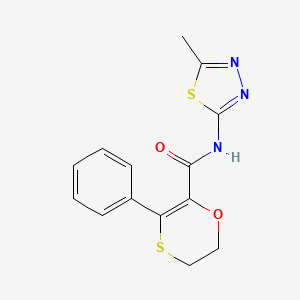 molecular formula C14H13N3O2S2 B5957679 N-[(2Z)-5-methyl-1,3,4-thiadiazol-2(3H)-ylidene]-3-phenyl-5,6-dihydro-1,4-oxathiine-2-carboxamide 