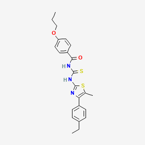 molecular formula C23H25N3O2S2 B5957682 N-[4-(4-ETHYLPHENYL)-5-METHYL-1,3-THIAZOL-2-YL]-N'-(4-PROPOXYBENZOYL)THIOUREA 