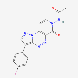 molecular formula C17H13FN6O2 B5957688 N-[3-(4-fluorophenyl)-2-methyl-6-oxopyrazolo[5,1-c]pyrido[4,3-e][1,2,4]triazin-7(6H)-yl]acetamide 