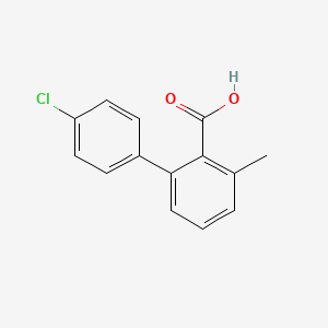 molecular formula C14H11ClO2 B595774 2-(4-Chlorophenyl)-6-methylbenzoic acid CAS No. 1262005-97-9