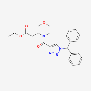 ethyl (4-{[1-(diphenylmethyl)-1H-1,2,3-triazol-4-yl]carbonyl}-3-morpholinyl)acetate