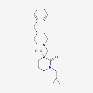 molecular formula C22H32N2O2 B5957776 3-[(4-Benzylpiperidin-1-yl)methyl]-1-(cyclopropylmethyl)-3-hydroxypiperidin-2-one 