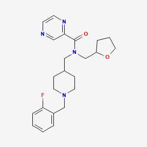 N-{[1-(2-fluorobenzyl)-4-piperidinyl]methyl}-N-(tetrahydro-2-furanylmethyl)-2-pyrazinecarboxamide