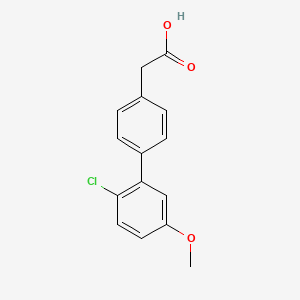 molecular formula C15H13ClO3 B595782 4-(2-氯-5-甲氧基苯基)苯乙酸 CAS No. 1334500-07-0