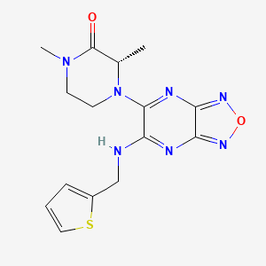 molecular formula C15H17N7O2S B5957833 (3S)-1,3-dimethyl-4-{6-[(2-thienylmethyl)amino][1,2,5]oxadiazolo[3,4-b]pyrazin-5-yl}-2-piperazinone 