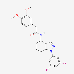 molecular formula C23H23F2N3O3 B5957853 N-[1-(3,5-difluorophenyl)-4,5,6,7-tetrahydro-1H-indazol-4-yl]-2-(3,4-dimethoxyphenyl)acetamide 