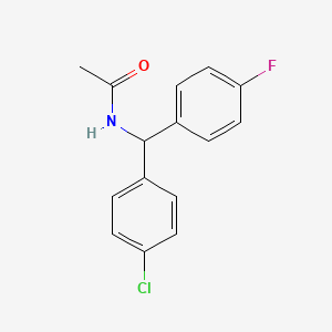 molecular formula C15H13ClFNO B595788 N-[(4-氯苯基)(4-氟苯基)甲基]乙酰胺 CAS No. 168779-39-3
