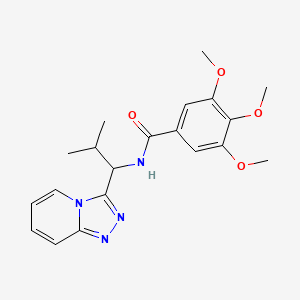 molecular formula C20H24N4O4 B5957887 3,4,5-trimethoxy-N-[2-methyl-1-([1,2,4]triazolo[4,3-a]pyridin-3-yl)propyl]benzamide 