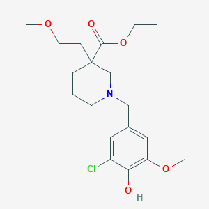 ethyl 1-(3-chloro-4-hydroxy-5-methoxybenzyl)-3-(2-methoxyethyl)-3-piperidinecarboxylate