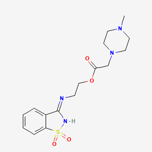 molecular formula C16H22N4O4S B5957920 2-[(1,1-dioxido-1,2-benzisothiazol-3-yl)amino]ethyl (4-methyl-1-piperazinyl)acetate 