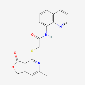 molecular formula C19H15N3O3S B5957925 2-[(6-METHYL-3-OXO-1,3-DIHYDROFURO[3,4-C]PYRIDIN-4-YL)SULFANYL]-N-(8-QUINOLINYL)ACETAMIDE 