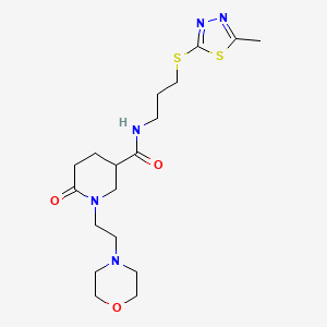 N-{3-[(5-methyl-1,3,4-thiadiazol-2-yl)thio]propyl}-1-[2-(4-morpholinyl)ethyl]-6-oxo-3-piperidinecarboxamide