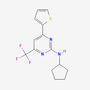 N-cyclopentyl-4-(2-thienyl)-6-(trifluoromethyl)-2-pyrimidinamine