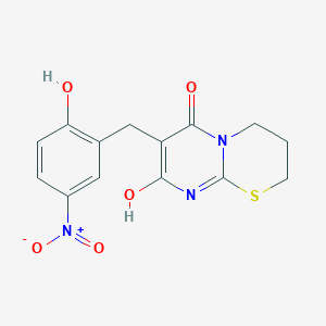 8-hydroxy-7-(2-hydroxy-5-nitrobenzyl)-3,4-dihydro-2H,6H-pyrimido[2,1-b][1,3]thiazin-6-one