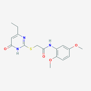 molecular formula C16H19N3O4S B5957963 N-(2,5-dimethoxyphenyl)-2-[(4-ethyl-6-oxo-1,6-dihydro-2-pyrimidinyl)thio]acetamide 