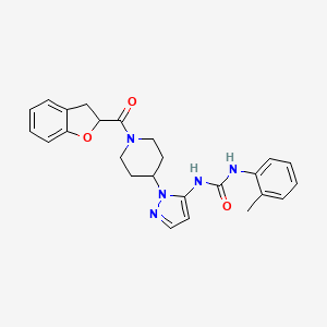 molecular formula C25H27N5O3 B5957978 1-[2-[1-(2,3-Dihydro-1-benzofuran-2-carbonyl)piperidin-4-yl]pyrazol-3-yl]-3-(2-methylphenyl)urea 