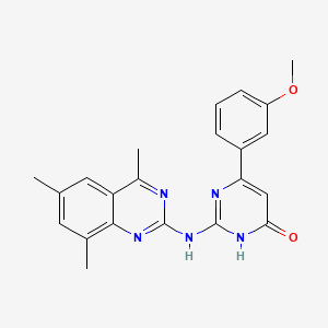 molecular formula C22H21N5O2 B5957982 6-(3-methoxyphenyl)-2-[(4,6,8-trimethylquinazolin-2-yl)amino]pyrimidin-4(3H)-one 